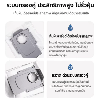 ถุงเก็บฝุ่น สำหรับหุ่นยนต์ดูดฝุ่น Roborock รุ่น QR798 / Q Revo 5AE / Qrevo Edge / QV35A / QV35S อะไหล่ ส่งจากไทย COD