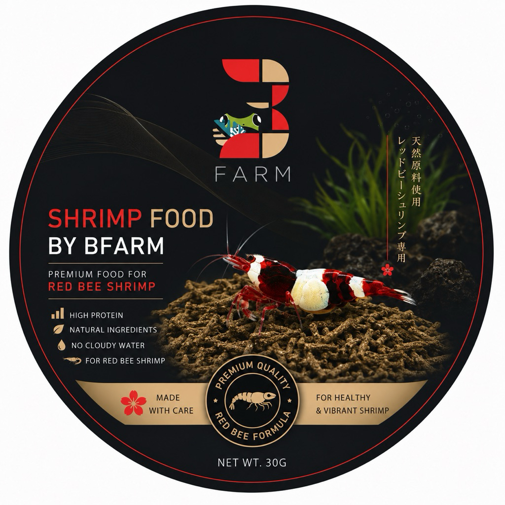 อาหารกุ้งแคระพรีเมี่ยม ขนาด 30 กรัม เรดบี/สุลาเวสี/ไฟเรด caridina/neocaridina shrimp food