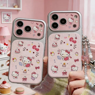 เคสไอโฟน13 เคสไอโฟน15pro 17 pro max เคสลายการ์ตูนสีชมพู มีสายคล้องโทรศัพท์ กันกระแทก พร้อมส่งLRMBKP7