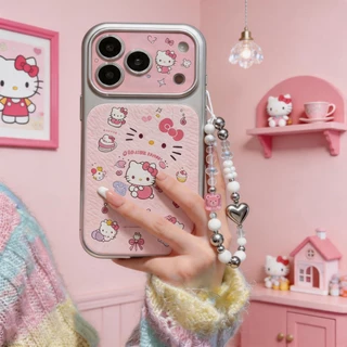 เคสไอโฟน13 เคสไอโฟน15pro 17 pro max เคสลายการ์ตูนสีชมพู มีสายคล้องโทรศัพท์ กันกระแทก พร้อมส่งLRMBKP7