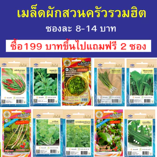 เมล็ดผักสวนครัว ซองละ 8-14 บาท ซื้อ 199 บาทขึ้นไปแถมฟรี 2 ซอง