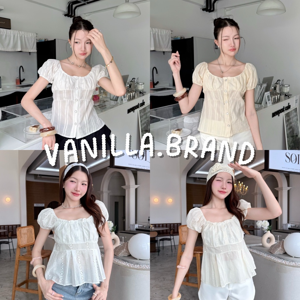 เสื้อแขนตุ๊กตา สม็อคหลัง มีโบว์ผูก -kn / VB0154