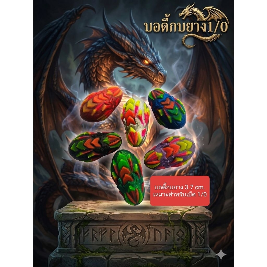 บอดี้กบยาง เหมาะสำหรับเบ็ดเบอร์ 1/0 ขนาด 3.7 cm สีสันสวยงามสีสดเนื้อยางเหนียวนุ่มมีปุ่มกันปากฉีก