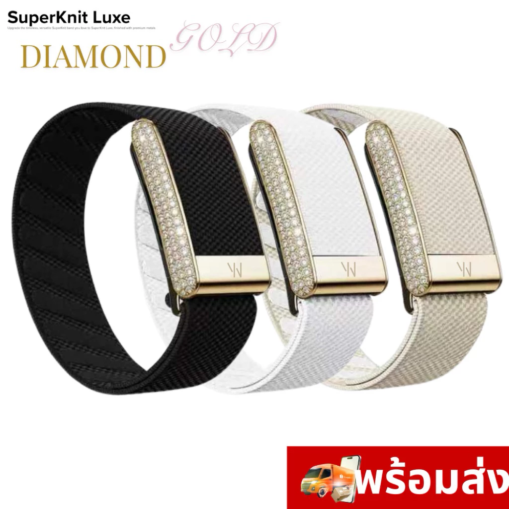 [🔥พร้อมส่ง!]🔥Crystal-Gold🇺🇸Gold สายWHOOP 5.0 +โลโก้W 🇺🇸สายSuperknit Luxe สายwhoop ไม่ใช่ของแท้ โรงงานมาเอง