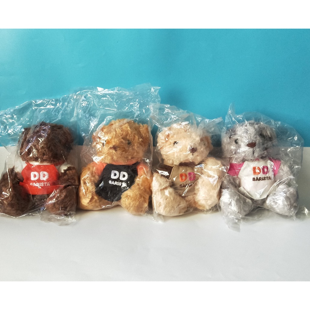 🧸 [พร้อมส่ง] ตุ๊กตาหมี Dunkin' Donuts Barista Collection ครบเซ็ต 4 สี น่าสะสม 🧸