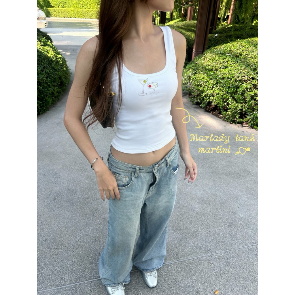 Melsie.co - Marlady tank เสื้อกล้ามเข้ารูปผ้า2ชั้นทรงสวยเก็บหุ่น