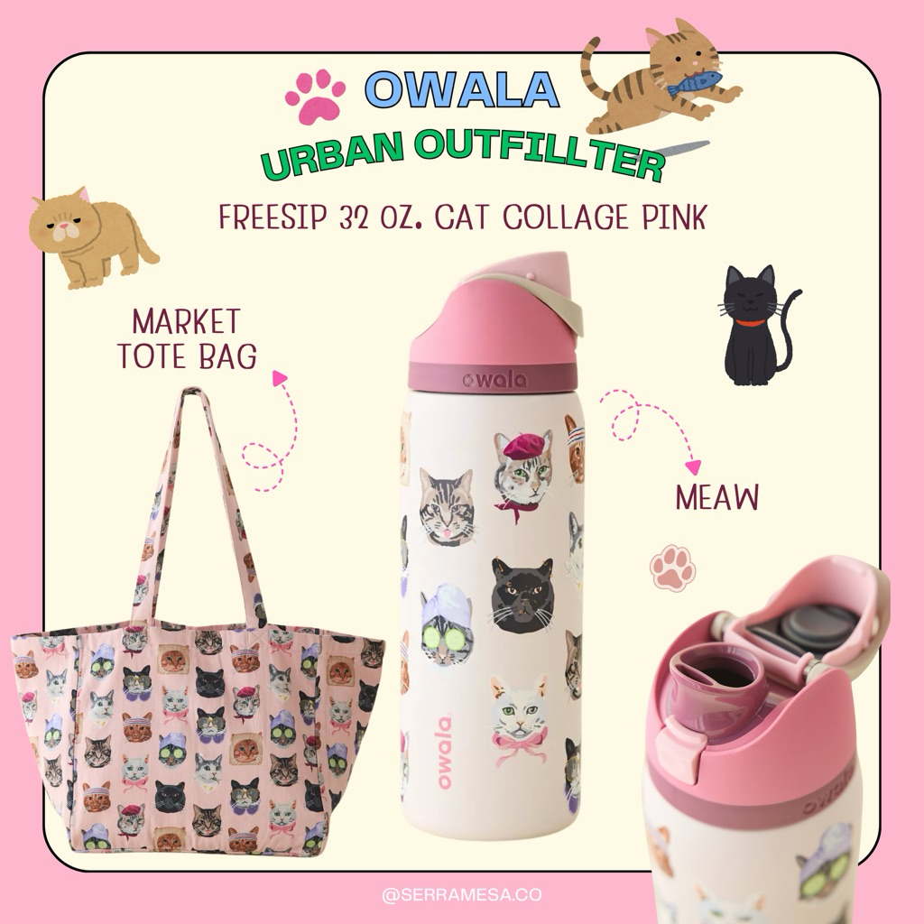 พร้อมส่งจากไทย 🐈 owala x uo ✨ cat collegepink 🩷 freesip 32 oz. คอลเลคชั่นใหม่น่ารักมากกๆ 🫶🏻✨ แท้ 1000%