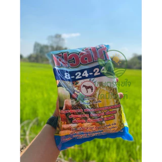 ปุ๋ยเกร็ดฟิวส์โก้ 8-24-24 ขนาด 1 กก. เร่งดอก เพิ่มน้ำหนักผลไม้ เพิ่มรสหวาน สำหรับ ทุเรียน ข้าว มะม่วง เงาะ ลำไย องุ่น