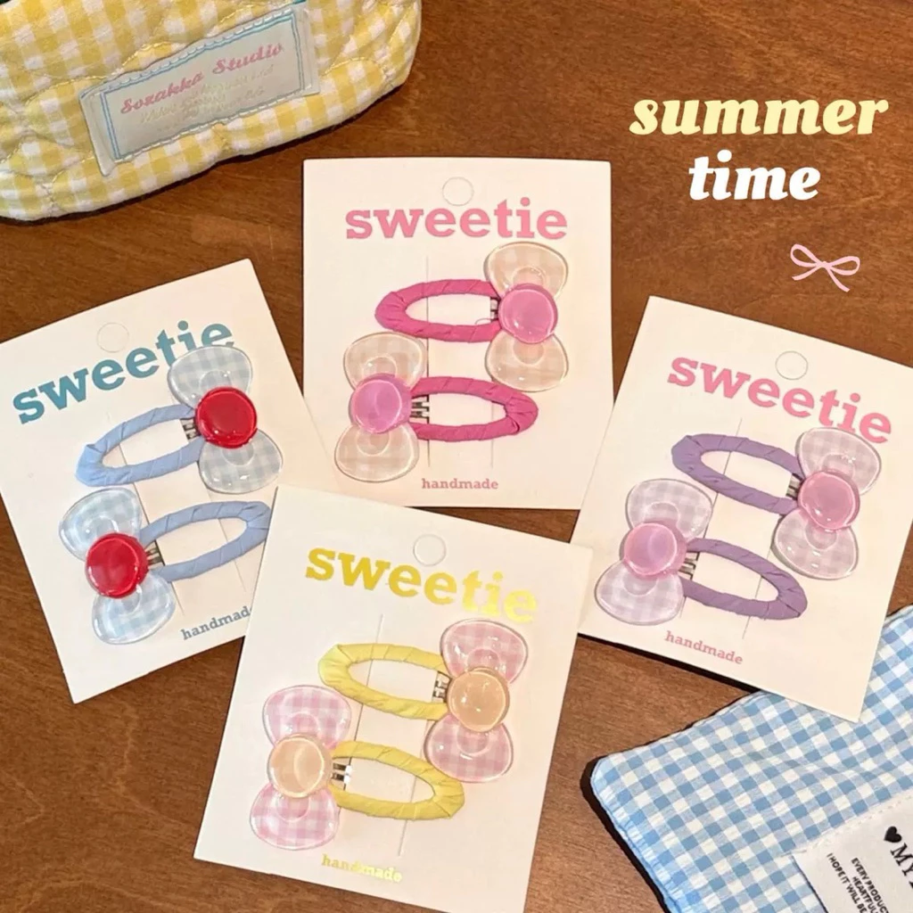 Cute 533 กิ๊บติดผม กิ๊บหนีบผมโบว์ซัมเมอร์สุดคิ้วท์ 2 ชิ้น/แพ็ค