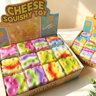ของเล่นสำหรับเด็ก สกุชชี่ ลายชีสสายรุ้ง squishy ชีส พร้อมชนส่ง ของเล่นหน้ารัก นิ่มนุ่ม บีบได้