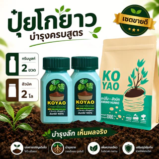 ปุ๋ยโกยาว กรีนบูสท์ ฮิวมิค ปุ๋ยอินทรีย์ เร่งราก เร่งโต เพิ่มความเขียว ใบหนา ใบมัน แตกยอดใหม่ ฟอร์มสวย รากเดินดี บำรุงดิน
