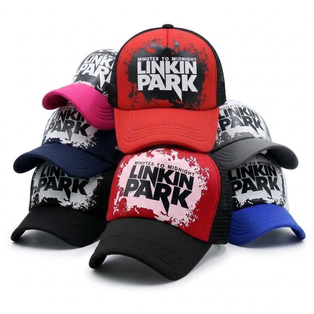 หมวกเบสบอลลําลอง กันแดด ปรับได้ สําหรับผู้ชาย และผู้หญิง Linkin Park เหมาะกับการพกพาเดินทาง 1 ชิ้น