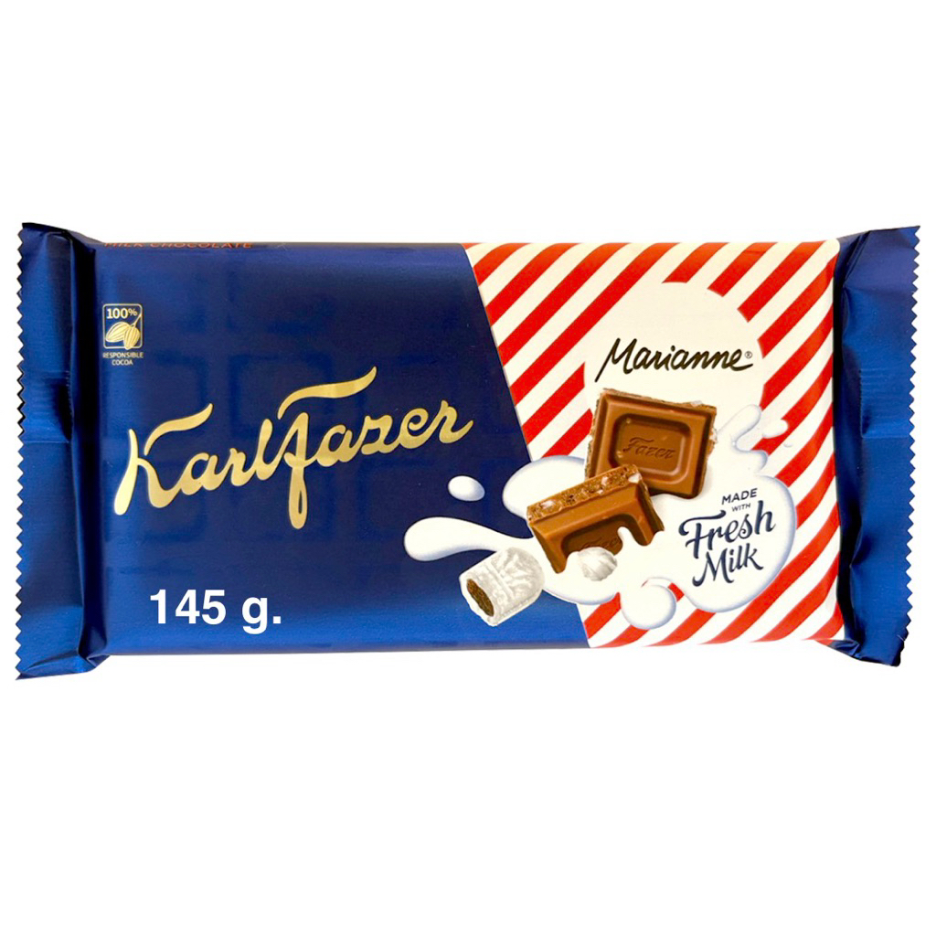 [ส่งด่วน] Fazer Marianne Milk Chocolate Bar with Pieces of Maianne/Milk Chocolate Mint/Milk Choc Ora
