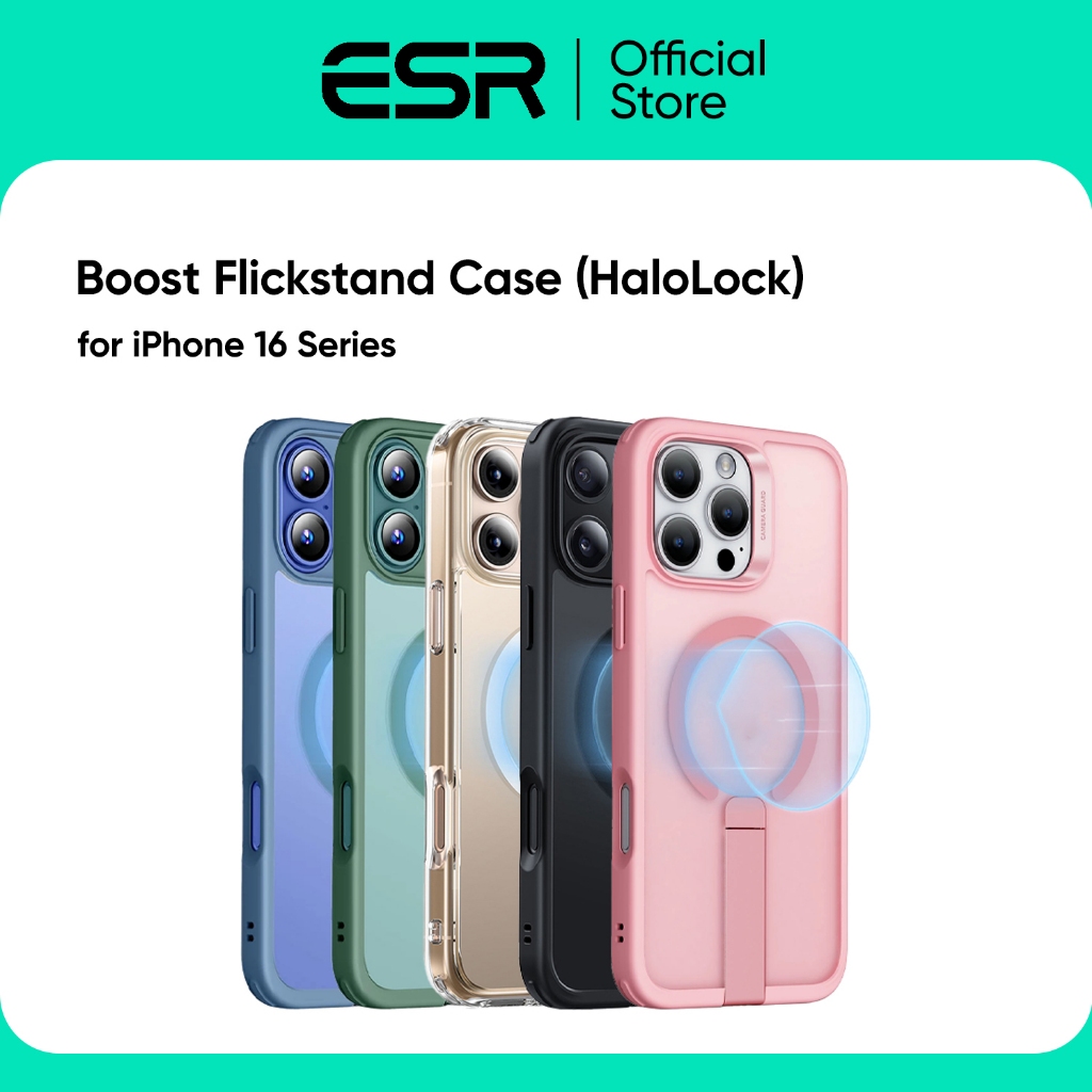 ESR - เคสสำหรับ iPhone 16 / 16 Plus / 16 Pro / 16 Pro Max รุ่น Boost Flickstand Case (HaloLock)