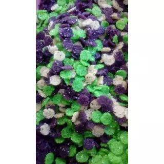 ข้าวแต๋นแผ่นดิบจิ๋ว3สี​ 2cm เกรดพรีเมี่ยม"ออเจ้า"แท้ๆแบบดั้งเดิม
