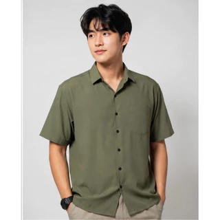 เสื้อเชิ้ต เชิ้ตคอปกแขนสั้น 14 สี ผ้าไหมอิตาลี(ผลิตไทย) รีดง่าย ยับยาก ใส่สบาย ไม่อมเหงื่อ