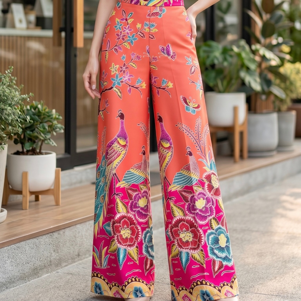 A001กางเกงผ้าถุง เนื้อนิ่ม ใส่บายสีไม่ตก