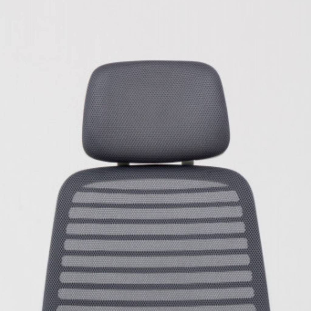 Modernform อุปกรณ์ พนักพิงศีรษะ สำหรับ Steelcase รุ่น Series1 เฟรมดำ หุ้มผ้าตาข่ายเทาเข้ม