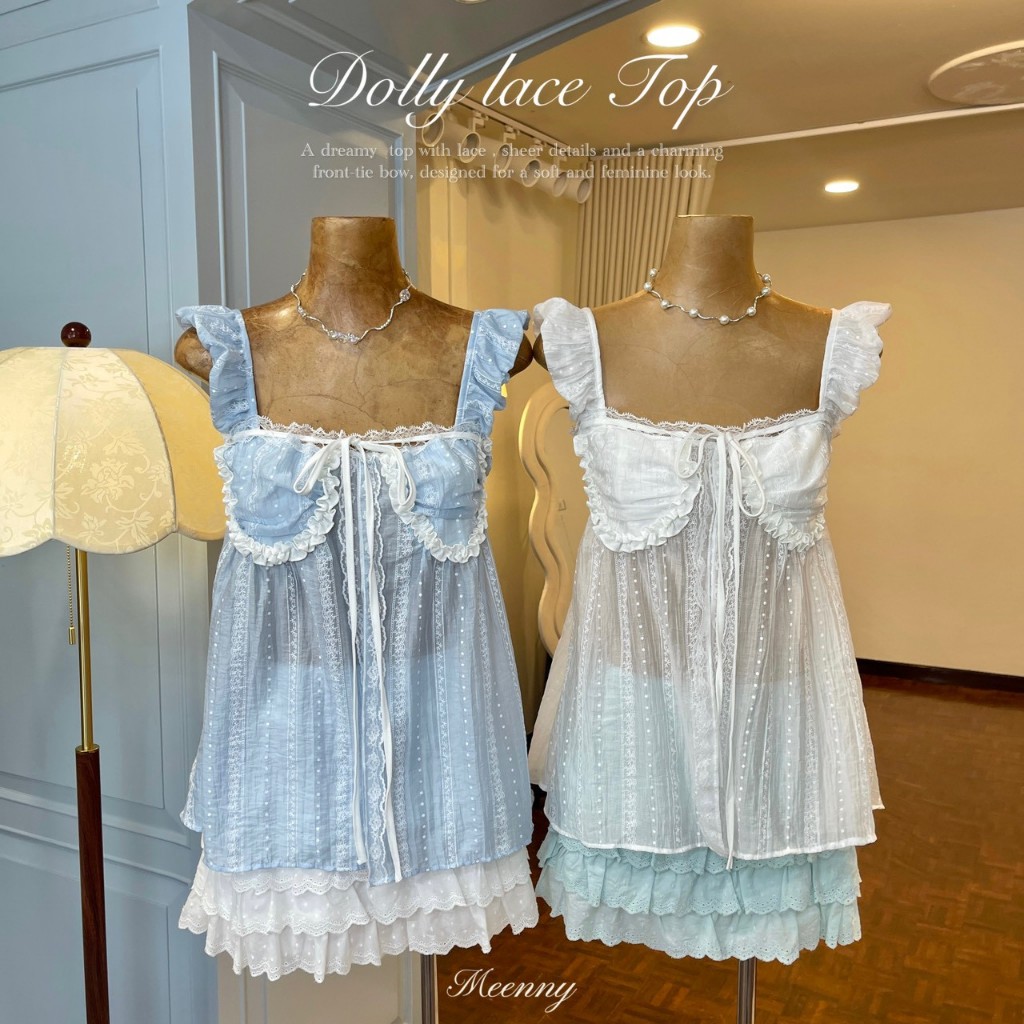 Meenny Closet |  MT02 (Freesize)  เสื้อน่ารักสไตล์โรซี่ปรับสายได้