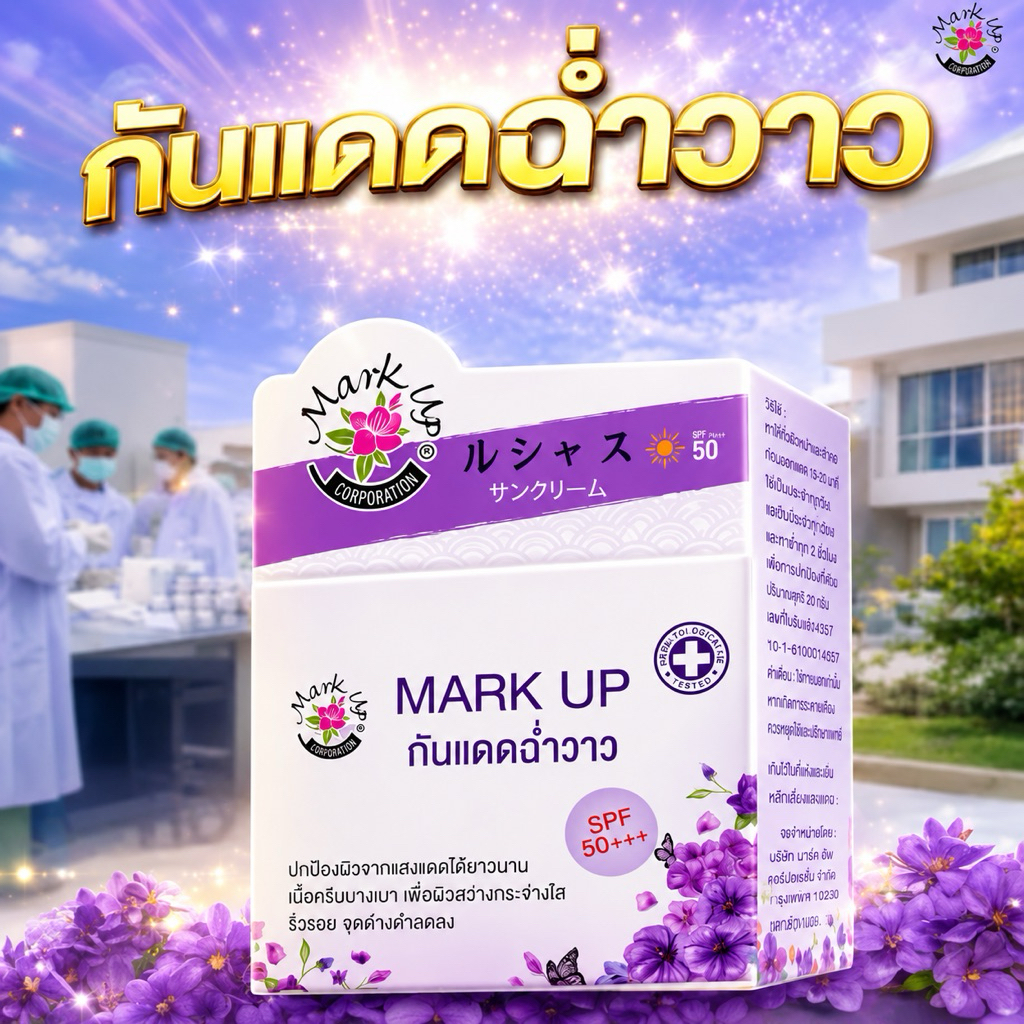 Mark Up กันเเดดฉ่ำวาวมาร์คอัพ หญิงลี[ราคาถูกที่สุดของเเท้]เนื้อนาโนSPF50PA+++