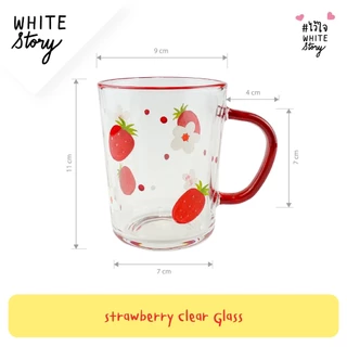 White Story - Strawberry clear Glass