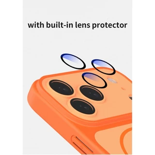 เกราะเปลือกแม่เหล็กกลายเป็น17 Pro Max หน้าต่างขนาดใหญ่พร้อมฟิล์มเลนส์เคสโทรศัพท์ฝ้าสําหรับ ไอโฟน 17 16 Pro Max 15 14 13