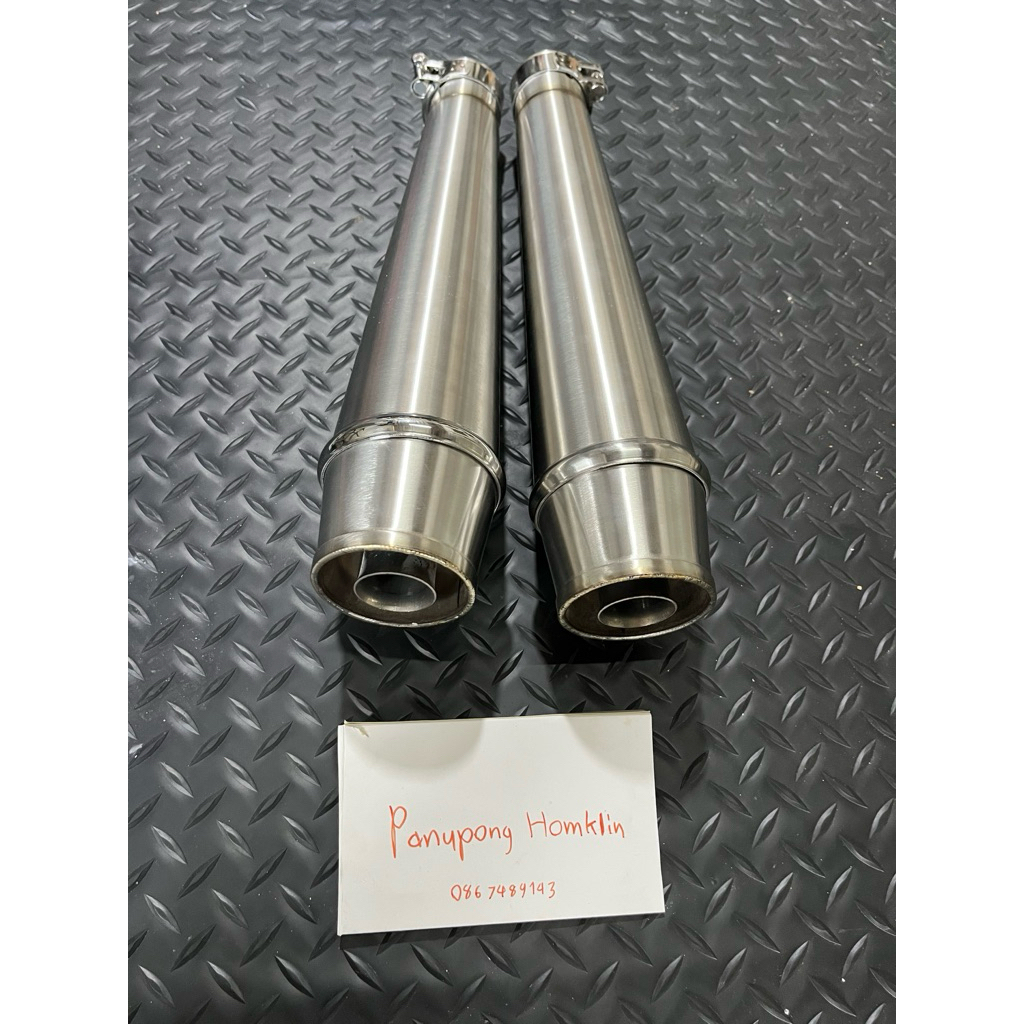 ปลายท่อสลิปออนทรง Zard สำหรับTriumph St900/T100/T120/Thruxton900/Bobber1200/ThruxtonR และ Royal Enfield ทุกรุ่น 350/650