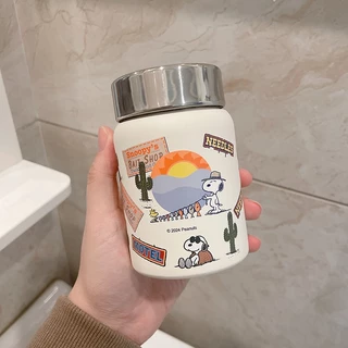 Snoopy แก้วกาแฟ สแตนเลส สแตนเลสSUS316L เคลือบเซรามิก 280ml. แก้วเก็บความเย็น เก็บได้ทั้งความร้อน แก้วเยติน่ารัก