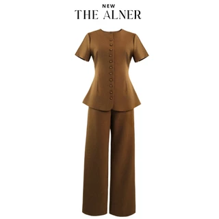 Thealner-AN271 (เซตเสื้อคอกลมแต่งกระดุมหน้า กก.ขายาว)
