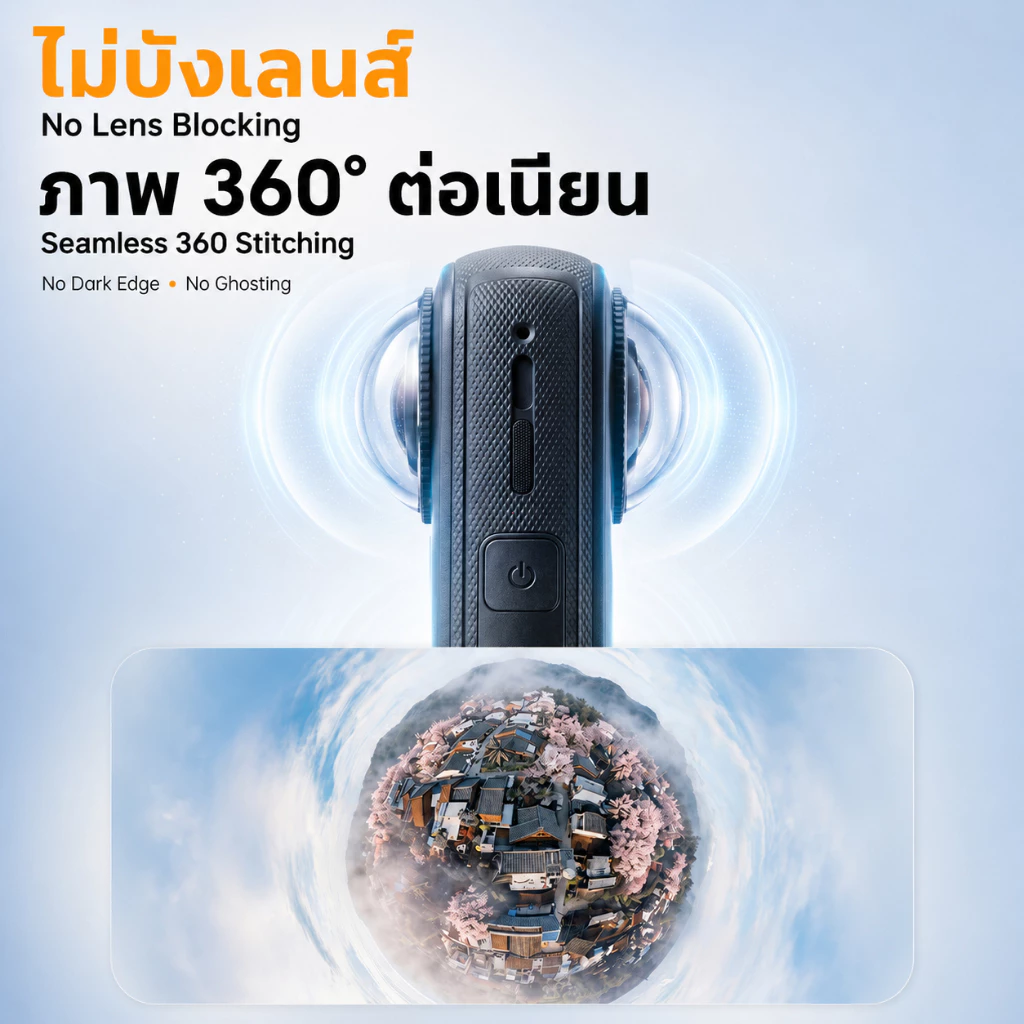 Insta360 X4 Air Lens Guard ฝาครอบเลนส์ PC กันรอย ฟิล์มกระจก เคสซิลิโคน Full Protection Kit thumbnail 3