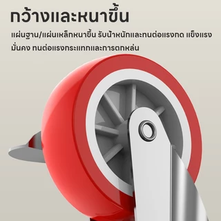 Maybuck ล้อ PU สีแดง 1.5/2/3 นิ้ว ล้อเครื่องมือ ล้อรถเข็น（ล้อคงที่ ล้อหมุนได้ ล้อหมุนได้ มีเบรก ล้อสกรู ล้อสกรู มีเบรก）