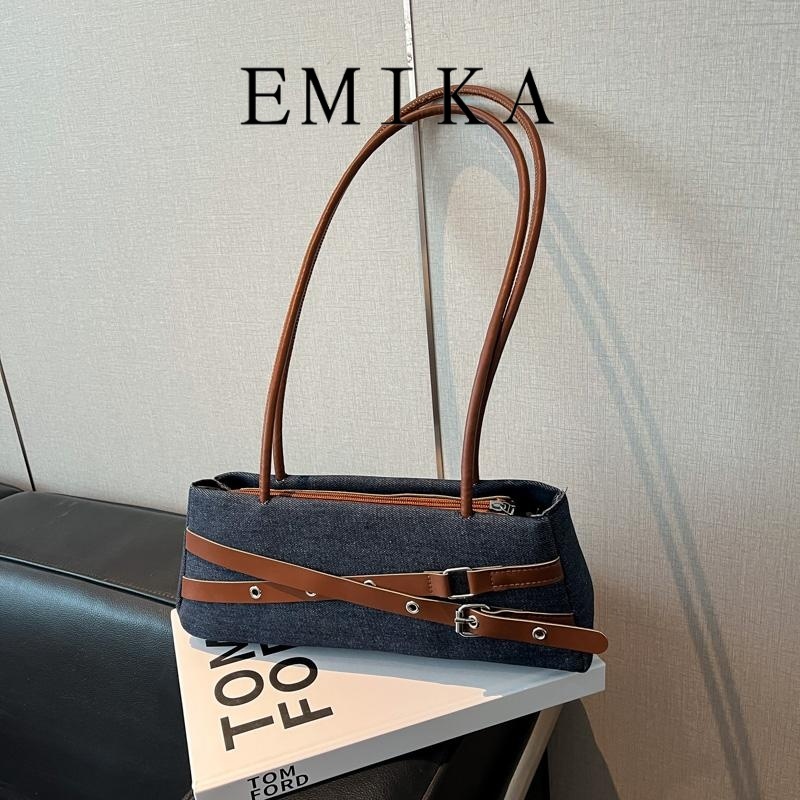[ล้างสต็อก ราคาถูกพิเศษ] EMIKA กระเป๋าสะพายไหล่ผู้หญิง ทรงใต้วงแขน สไตล์เกาหลี มินิมอล เรียบหรู แมทช์ได้ทุกลุค กระเป๋าแฟ