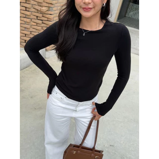 CHANEE STUDIO | Migale Long Sleeve Top เสื้อแขนยาวคอกลมผ้านิ่ม