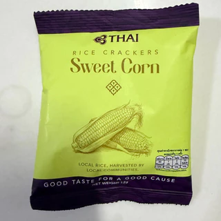THAI Rice Crackers Sweet Corn 12g x 10 ซอง ข้าวกรอบรสข้าวโพดหวาน ขนมพร้อมทาน