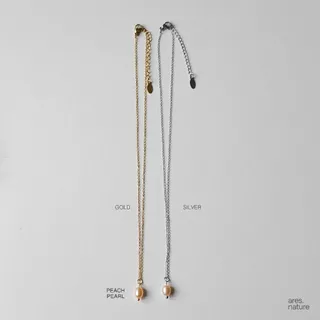ares.nature - สร้อยไข่มุกแท้ classic pearl สร้อยพร้อมจี้ไข่มุกแท้ (stainless steel)