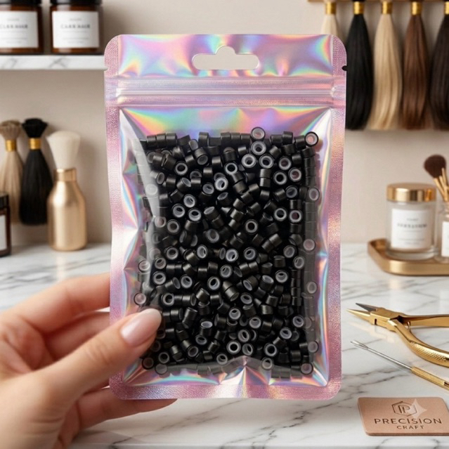 กิ๊บต่อผม มีซิลิโคน 2 ชั้น แพคละ250ตัว​/500ตัว/1000ตัว มีหลายสีให้เลือก​( ขนาด5.0​×3.0มิล)​
