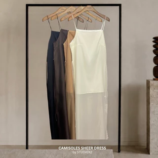 📌📌 พร้อมส่ง #137 x2 CAMISOLES SHEER DRESS เดรสสายเดี่ยว เดรสซีทรู ชุดไปเที่ยว ชุดไปทะเล พริ้วๆ