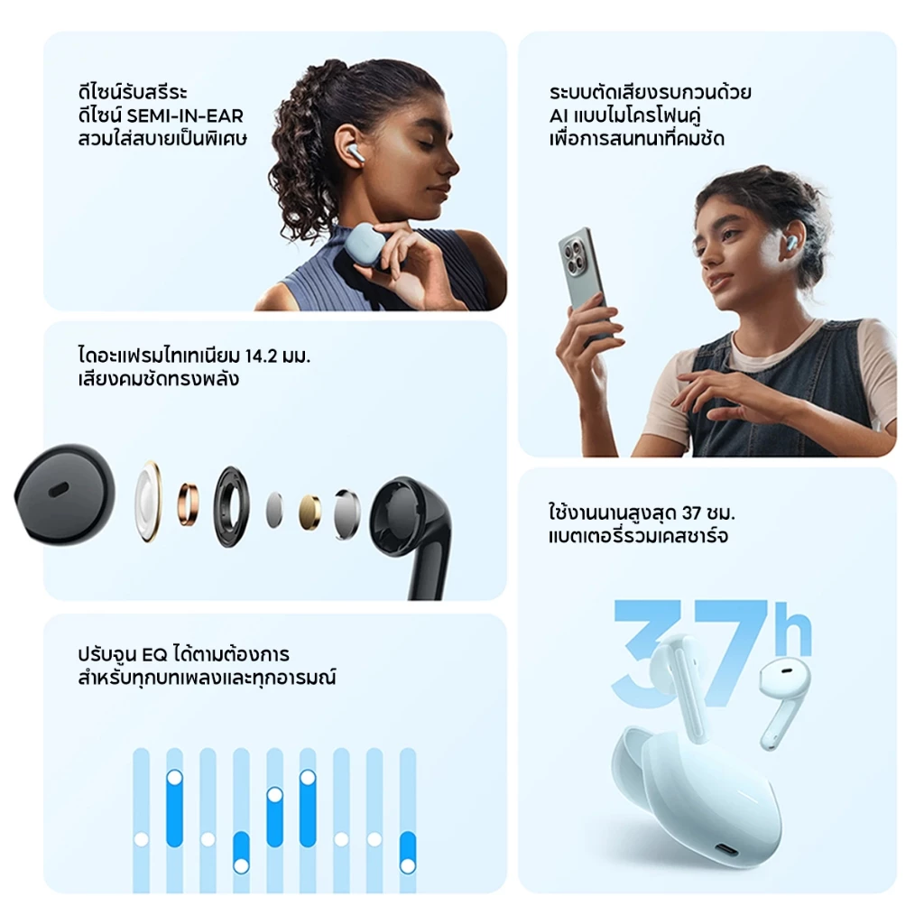 Xiaomi Redmi Buds 6 Lite / 8 Active หูฟัง Bluetooth ไร้สาย thumbnail 4