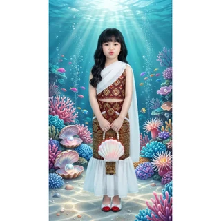 ชุดไทยสุพรรณมัจฉา ชุดเงือกเด็ก มีหลายแบบ (ดูขนาดบนรูปนะคะ) kt