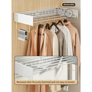 5ราว ราวตากผ้า ราวตากผ้าพับได้ ราวตากผ้าพับเก็บได้ ยืดหดได้ drying rack ที่ตากผ้า ใช้ได้ทั้งในบ้านและนอกบ้าน