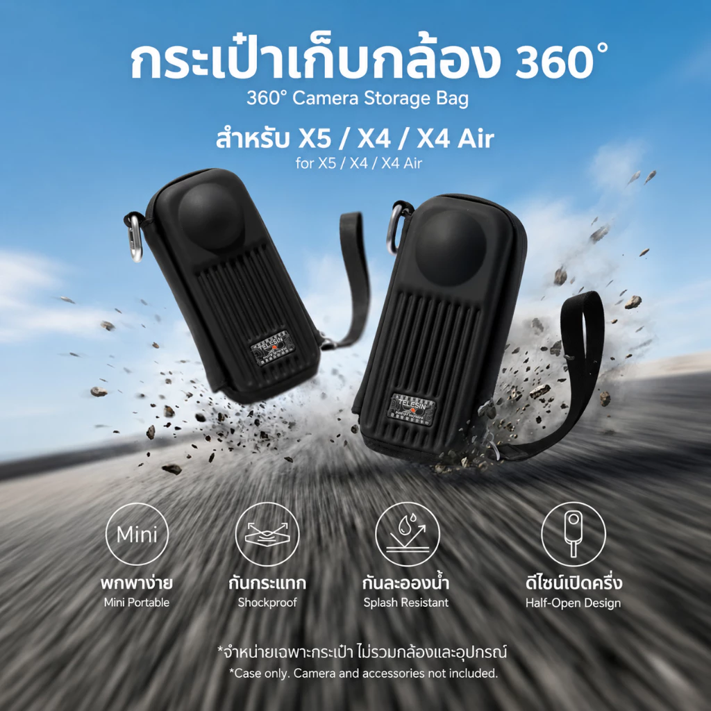 Telesin Insta360 X5 / X4 / X4 Air DisAdv Storage Case กระเป๋าเก็บตัวกล้อง thumbnail 9