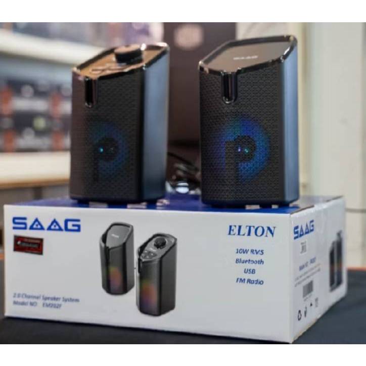 SAAG ลำโพง SAAG EM202F ELTON SPEAKER 5Wx2 BLUETOOTH/FM SP-SA-21-202FXUSB 2.0CH SPEAKER with Bluetoot