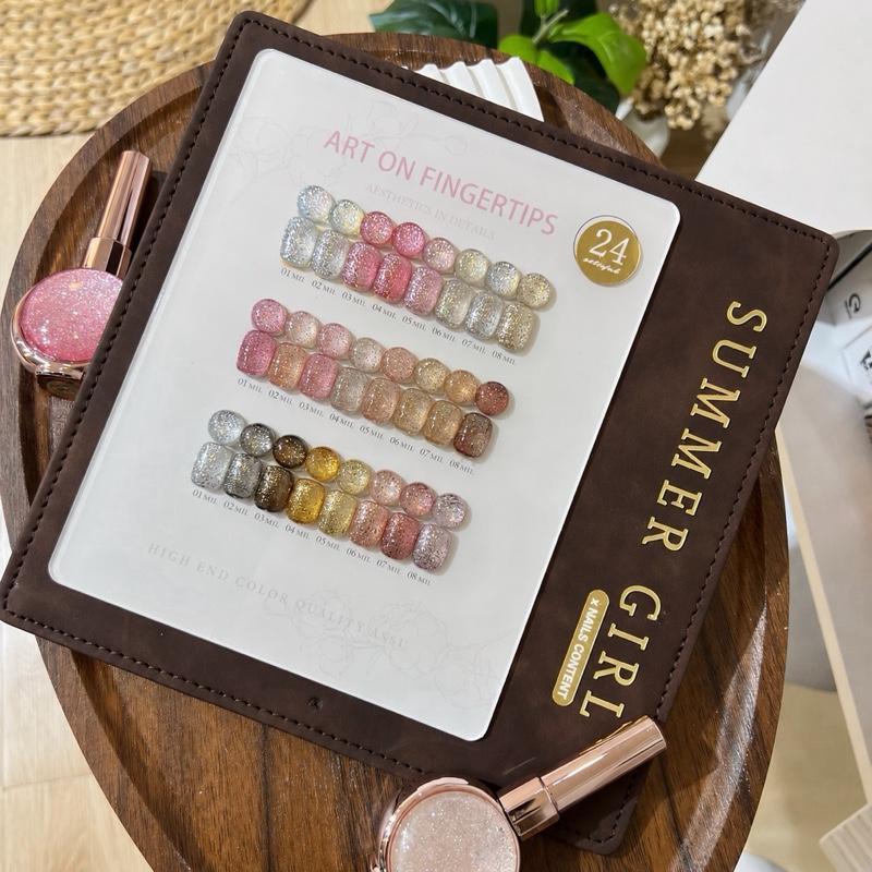 แยกขวด |  Rose glitter Dream  Summer girl X Nails Content Glitter 24 สี มาใหม่ ยาทาเล็บเจล