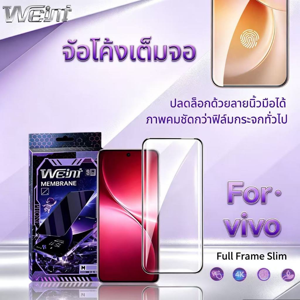 ฟิล์มกระจกนิรภัยกาวเต็มจอ 5D จอโค้งขอบดำ For VIVO V60 5G V50 5G V40/V40PRO V30 V29 V27 V25 X100 X200Pro X200 ULTRA Z10