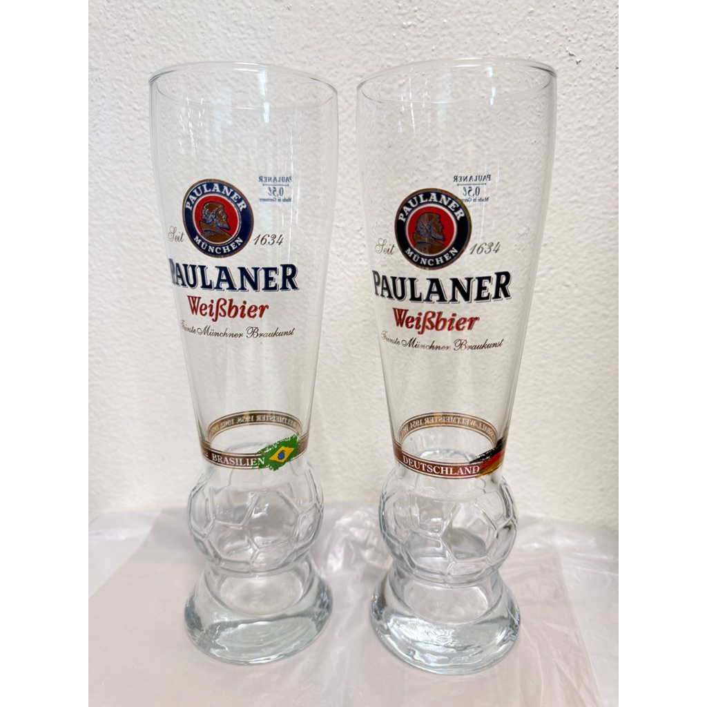 แก้วเบียร์ Paulaner Weißbier 0.5L พร้อมกล่อง รุ่นลิมิเต็ดอิดิชันต้อนรับฟุตบอลโลก 2022