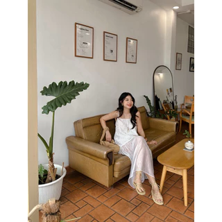 Leemin Dress เดรสสายเดี่ยวผ้าลูกไม้ชีฟอง : everydaylookk store