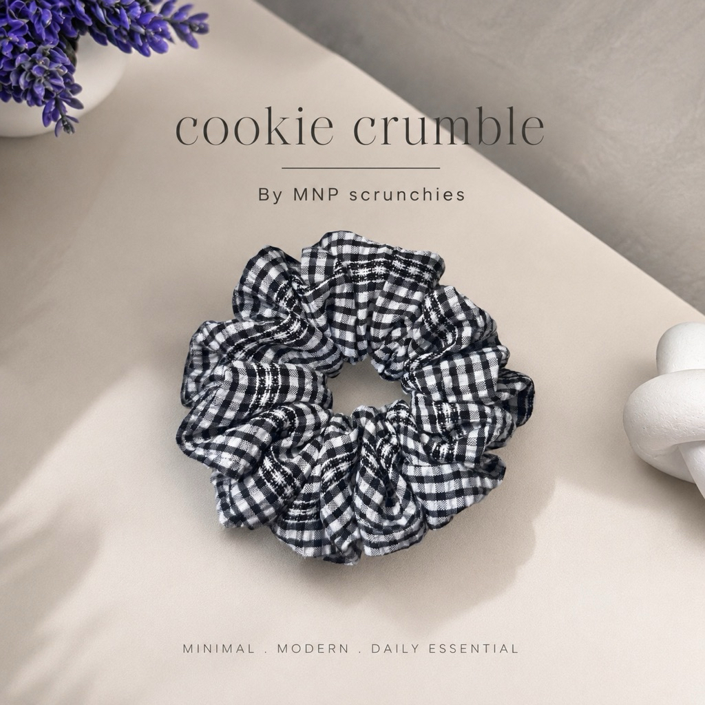 ยางรัดผมสีสุภาพ cookie crumble by MNP scrunchies โบว์ผูกผม สไตล์เกาหลี MINIMAL || ยางมัดผมถูกระเบียบ ไซส์พิเศษ M+