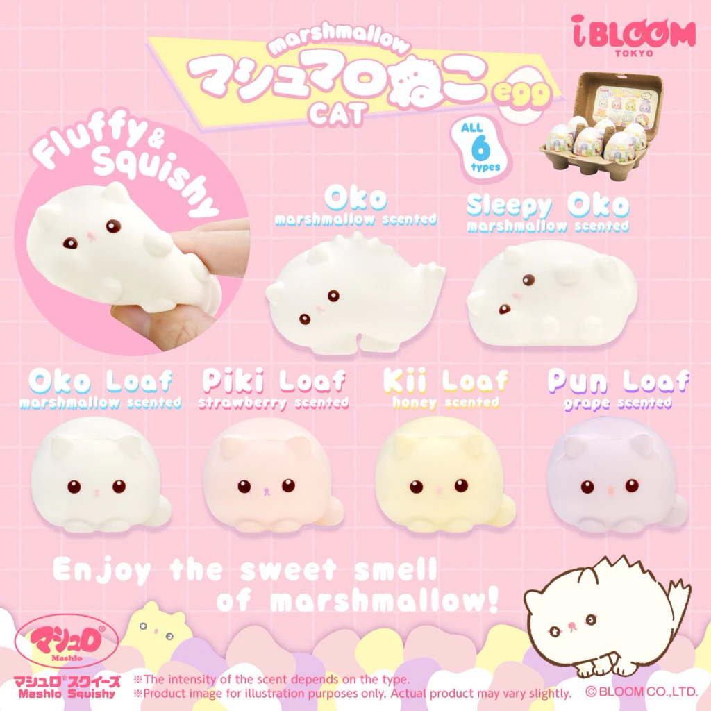 พร้อมส่ง🚛✨สกุชชี่ iBloom ไข่เซอร์ไพร์ส(1สุ่ม) | Marshmallow Cat (🐈) Surprise Egg