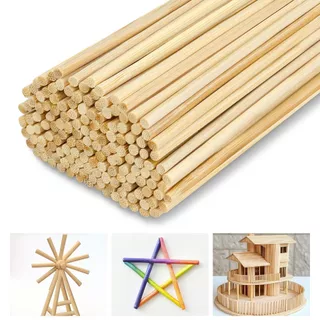 50ชิ้น แท่งไม้ diy ไม้แท่งกลม ไม้ไอติมแท่งแบบกลม สำหรับงานประดิษฐ์ DIY เส้นผ่าศูนย์กลาง 5 มมความยาว 200มม.-300มม.