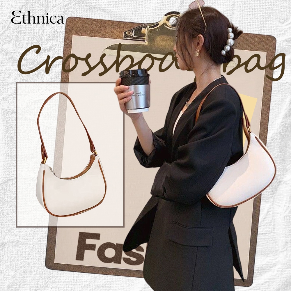 กระเป๋าแฟชั่นผู้หญิงเกาหลี ดีไซน์ทรงพระจันทร์ กระเป๋าสะพายไหล่และถือได้ มินิมอลเรียบหรู ใบเล็กเบาแมทช์ง่าย